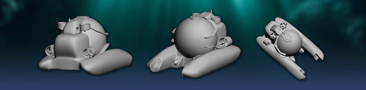 3d model submarine white