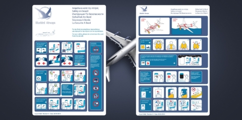 blue bird airlines safety boarding cards