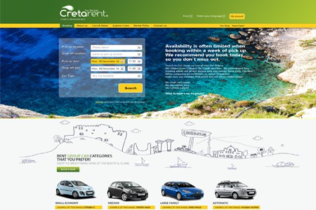 Cretarent – Σχεδιασμός Ιστοσελίδας ενοικιαζόμενων αυτοκινήτων