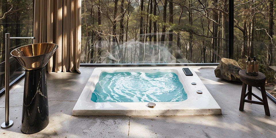 Jacuzzi Rendered Top View 3D Jacuzzi Visualization - 3D Modeled Jacuzzi Environments ...