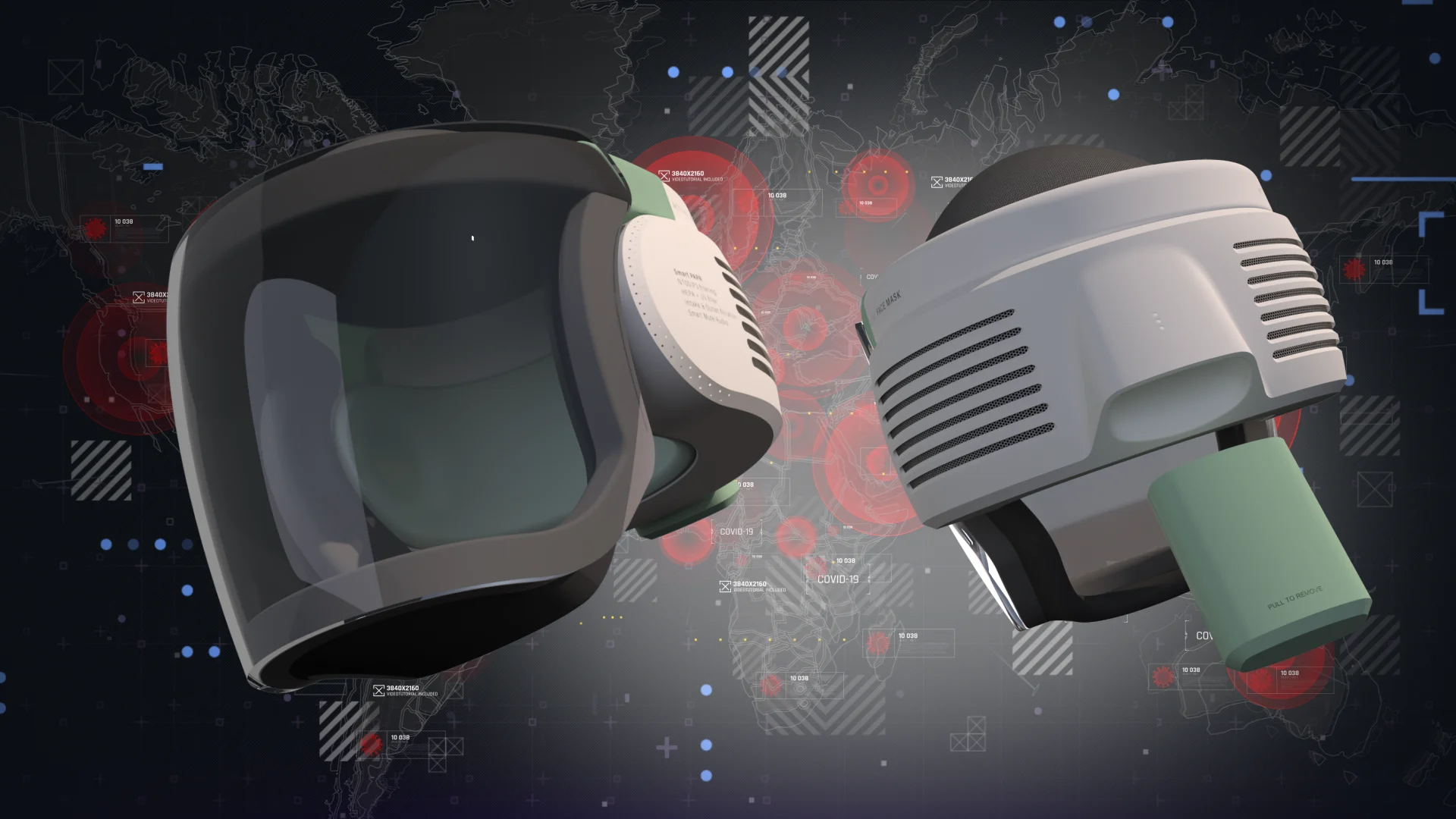 SMART MASK close-up 3D product visualization