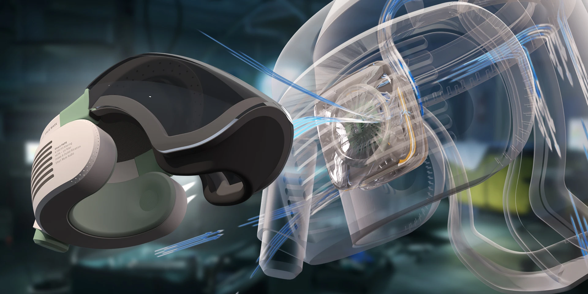 SMART MASK field environment 3D product visualization