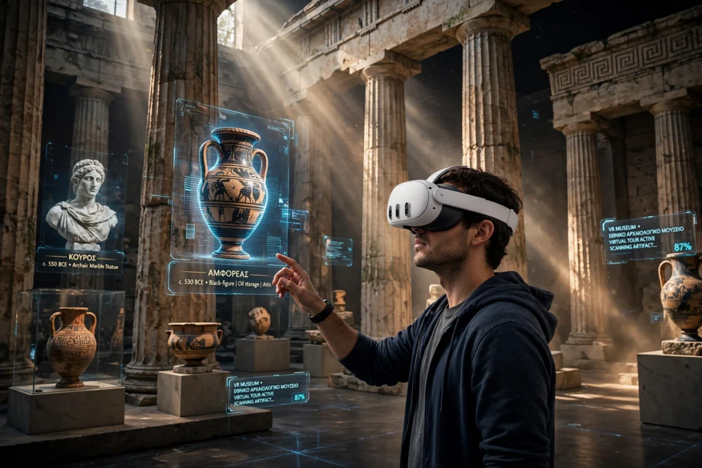VR εμπειρία σε ελληνικό μουσείο με Oculus Quest 3 με 3 κάμερες - Fourthedesign project